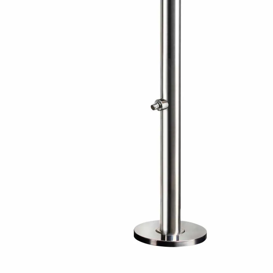 Doccia da Giardino Cromata in Acciaio Inox con Lavapiedi Made in Italy - Marlen Viadurini