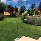 Doccia da Giardino Cromata in Acciaio Inox con Lavapiedi Made in Italy - Marlen Viadurini