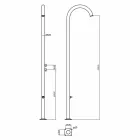 Doccia da Giardino Cromata in Acciaio Inox con Lavapiedi Made in Italy - Marlen Viadurini