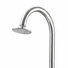 Doccia da Giardino Cromata in Acciaio Inox con Lavapiedi Made in Italy - Marlen Viadurini