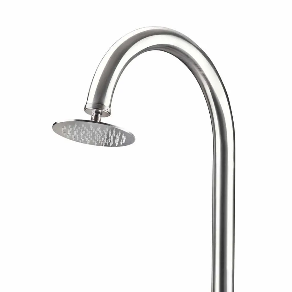 Doccia da Giardino Cromata in Acciaio Inox con Lavapiedi Made in Italy - Marlen Viadurini