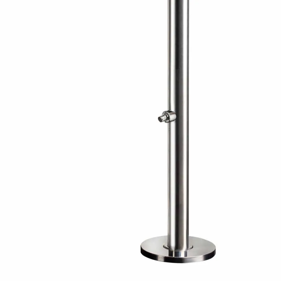 Doccia da Giardino Cromata in Acciaio Inox con Lavapiedi Made in Italy - Marlen Viadurini