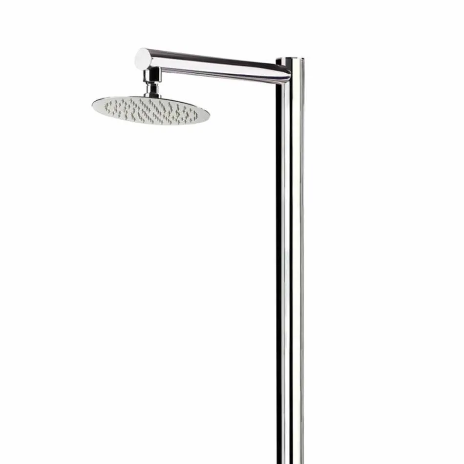 Doccia da Giardino in Acciaio Inox Cromato con Lavapiedi Made in Italy - Modeo Viadurini