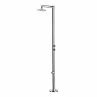 Doccia da Giardino in Acciaio Inox Cromato con Lavapiedi Made in Italy - Modeo Viadurini