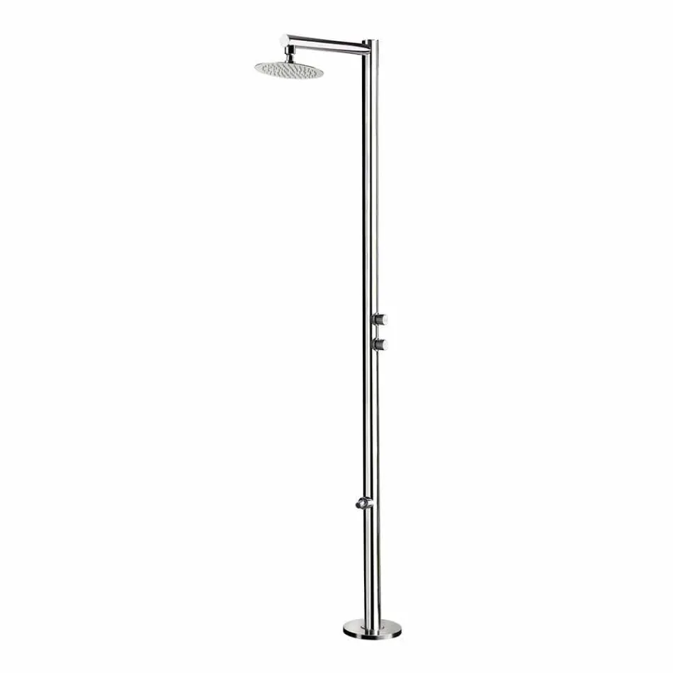Doccia da Giardino in Acciaio Inox Cromato con Lavapiedi Made in Italy - Modeo Viadurini