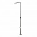 Doccia da Giardino in Acciaio Inox Cromato con Lavapiedi Made in Italy - Modeo