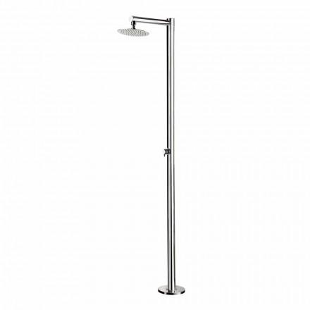 Doccia Esterna in Acciaio Inox Cromato con Miscelatore Made in Italy - Modeo Viadurini