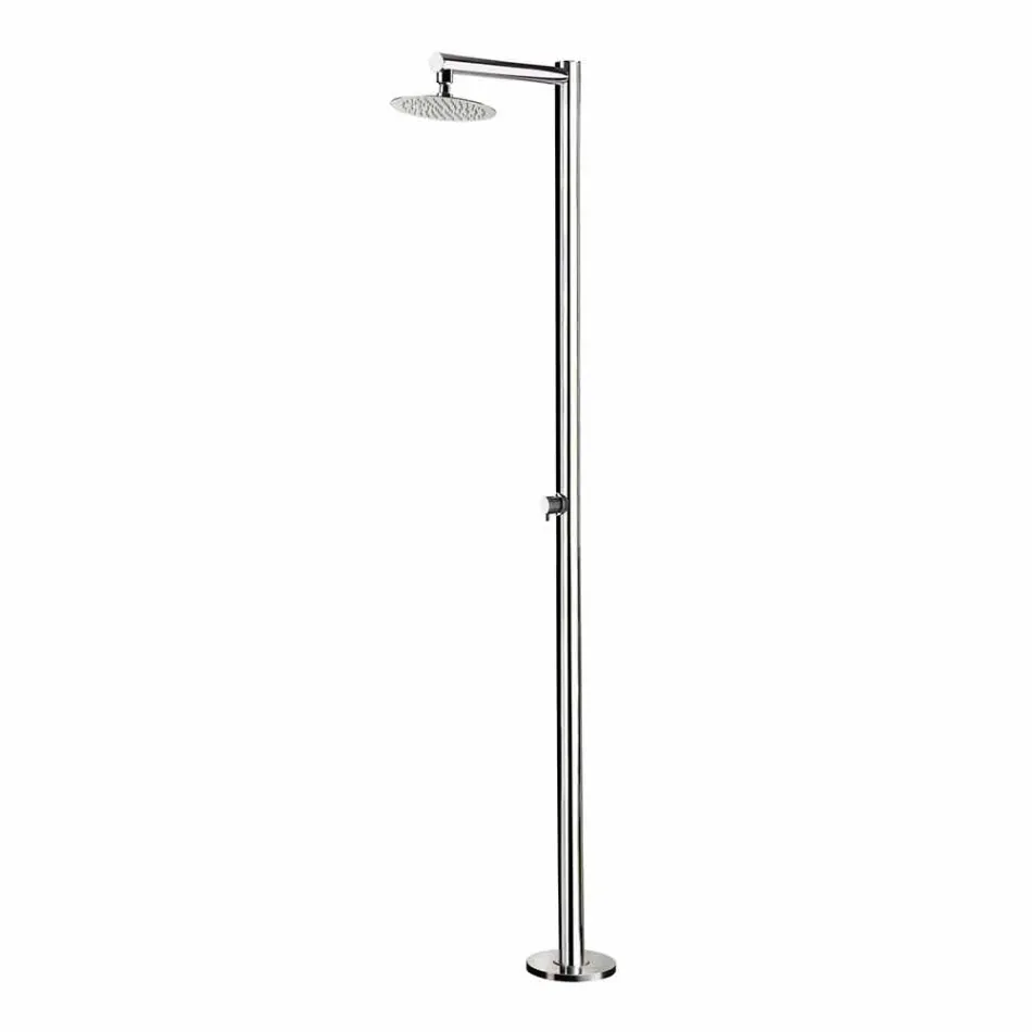 Doccia Esterna in Acciaio Inox Cromato con Miscelatore Made in Italy - Modeo Viadurini