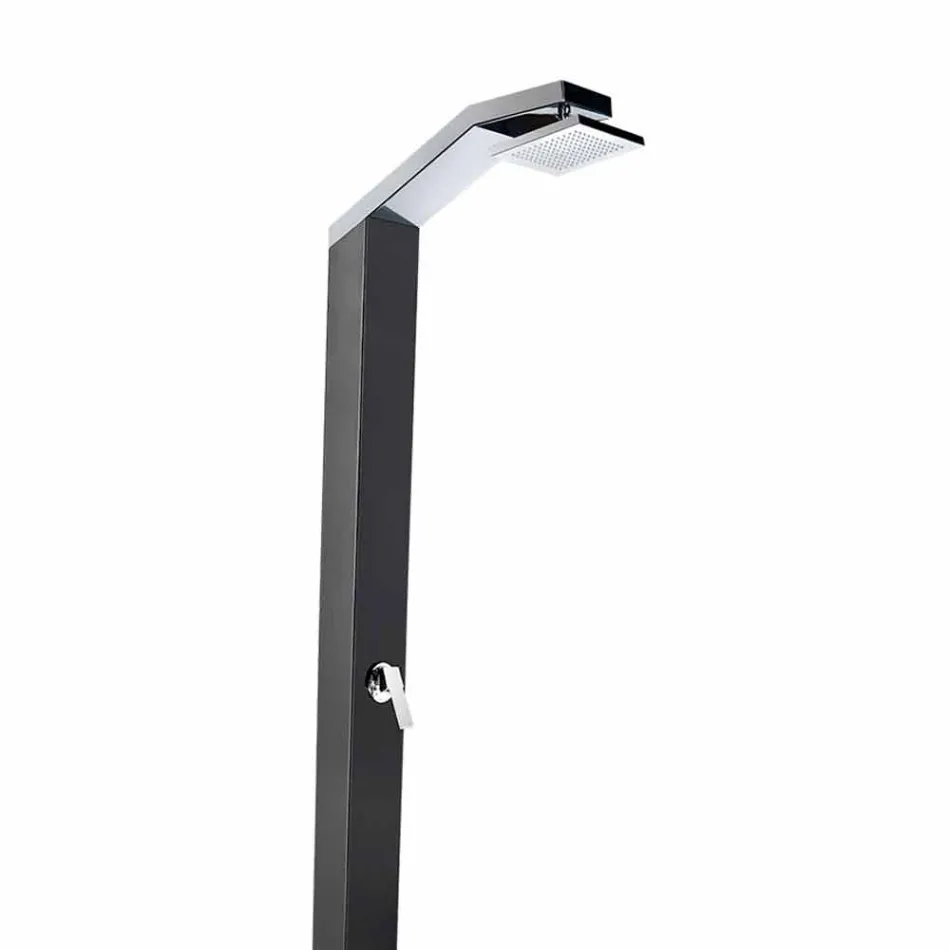 Doccia Solare da Giardino in Acciaio Inox Verniciato Nero Made in Italy - Werner Viadurini