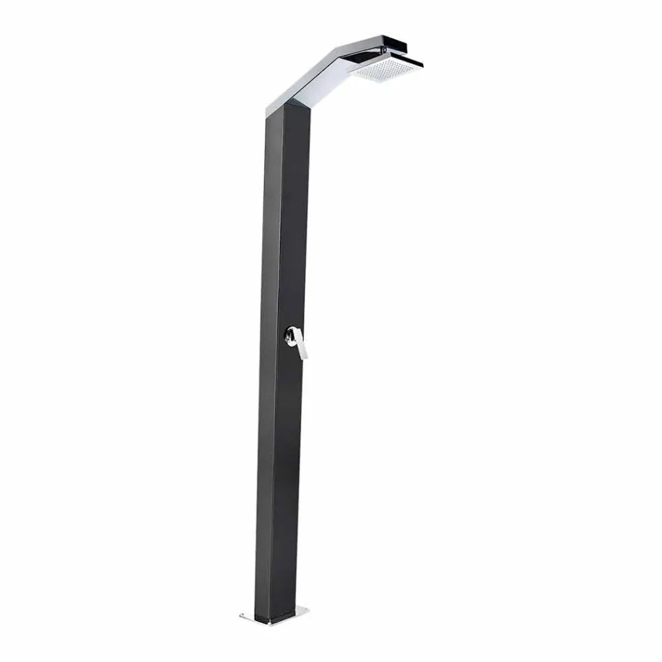 Doccia Solare da Giardino in Acciaio Inox Verniciato Nero Made in Italy - Werner Viadurini