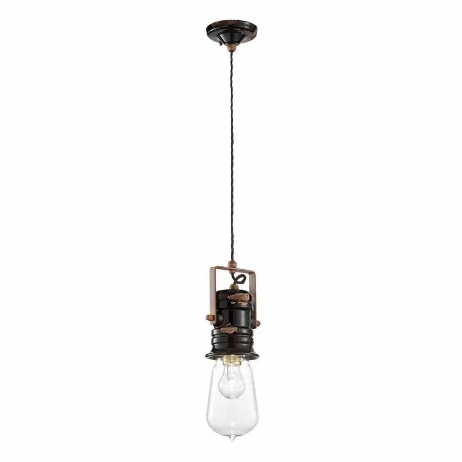 Faretto a sospensione design vintage in ceramica artigianale Carrie Viadurini