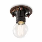 Faretto da soffitto design retrò in ceramica e metallo Cloe Ferroluce Viadurini