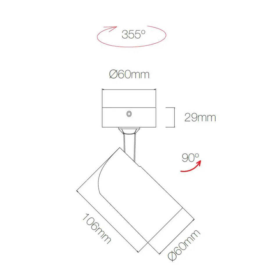 Faretto Plafoniera Orientabile in Alluminio Bianco, 4 Pezzi - Lazzaro Viadurini