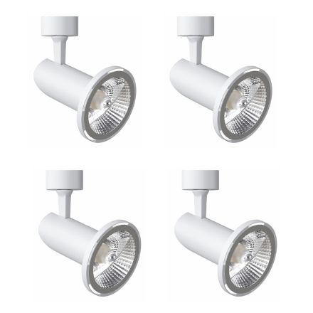 Faretto Plafoniera Orientabile in Alluminio Bianco, 4 Pezzi - Lazzaro Viadurini
