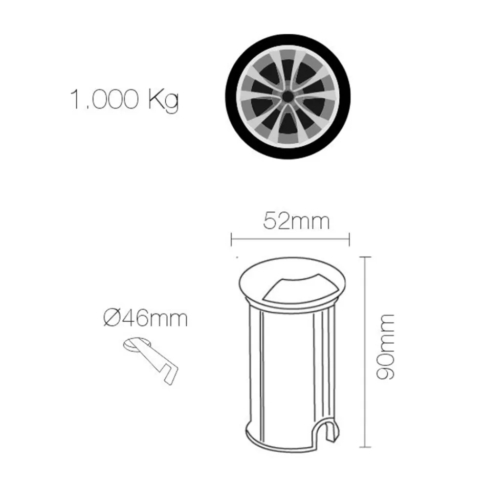 Faretto Rotondo a Led 2W per Esterno in Acciaio Inox, 4 Pezzi - Mayor Viadurini