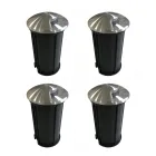 Faretto Rotondo a Led 2W per Esterno in Acciaio Inox, 4 Pezzi - Mayor Viadurini