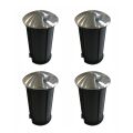 Faretto Rotondo a Led 2W per Esterno in Acciaio Inox, 4 Pezzi - Mayor