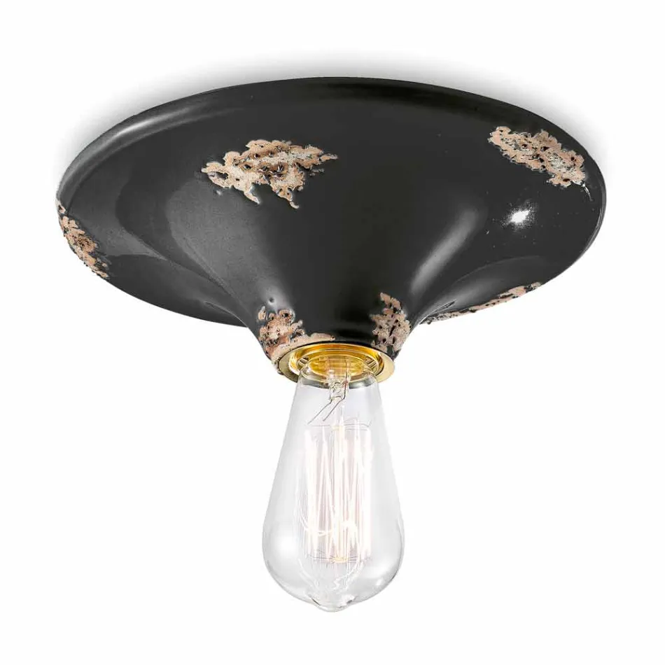 Faretto vintage da soffitto artigianale in ceramica Erica Ferroluce Viadurini
