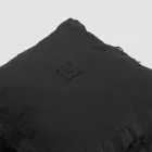 Federa Cuscini Quadrata in Lino Pesante Nero e Laccetti Made in Italy - Matero Viadurini