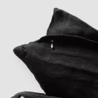 Federa Cuscini Quadrata in Lino Pesante Nero e Laccetti Made in Italy - Matero Viadurini