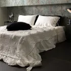 Federa Cuscini Quadrata in Lino Pesante Nero e Laccetti Made in Italy - Matero Viadurini