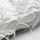 Federa di Lino con Pizzo Bianco per Letto Design di Lusso Made in Italy - Kiss Viadurini