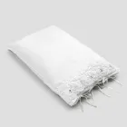 Federa di Lino con Pizzo Bianco per Letto Design di Lusso Made in Italy - Kiss Viadurini