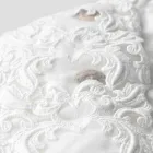 Federa di Lino con Pizzo Bianco per Letto Design di Lusso Made in Italy - Kiss Viadurini