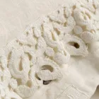 Federa in Lino con Pizzo Poema e Laccetti Burro o Nero Made in Italy - Masone Viadurini