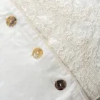 Federa Rettangolare con Pizzo Elegante in Lino Bianco Design da Letto - Gioiano Viadurini