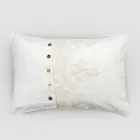 Federa Rettangolare con Pizzo Elegante in Lino Bianco Design da Letto - Gioiano Viadurini