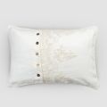 Federa Rettangolare con Pizzo Elegante in Lino Bianco Design da Letto - Gioiano