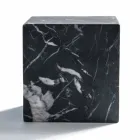 Fermacarte Cubo Moderno in Marmo Nero Marquinia Satinato Made in Italy - Qubino Viadurini