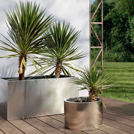 Fioriera Tonda/Rettangolare da Giardino Design in Acciaio Made in Italy - Philly Viadurini