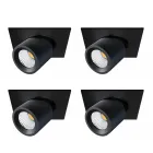 Fotoproiettore Plafoniera in Alluminio Bianco o Nero 4 Pezzi - Etrusca Viadurini