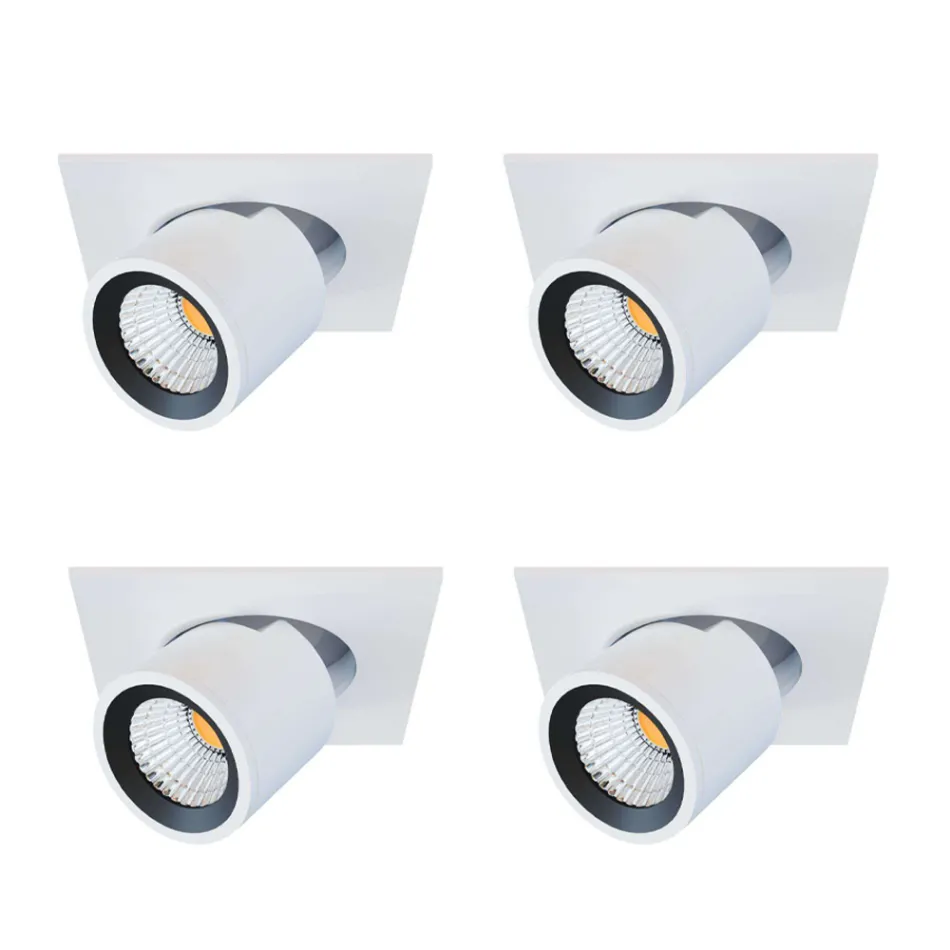 Fotoproiettore Plafoniera in Alluminio Bianco o Nero 4 Pezzi - Etrusca Viadurini