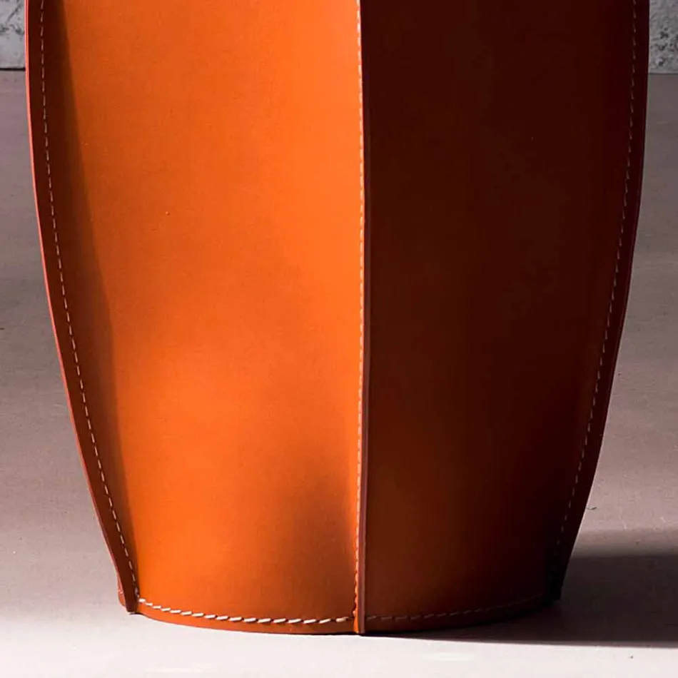 Gettacarte di design in cuoio rigenerato Poligiono, fatto in Italia Viadurini