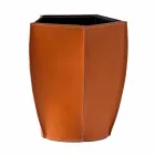 Gettacarte di design in cuoio rigenerato Poligiono, fatto in Italia Viadurini