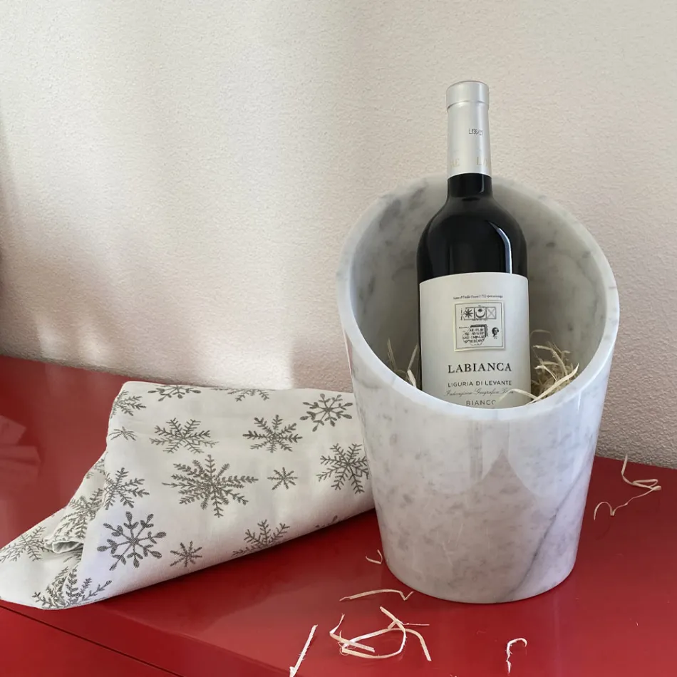 Glacette per Vino o Champagne in Marmo Bianco di Carrara Made in Italy - Ciotti Viadurini