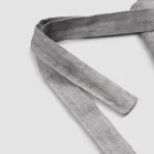 Grembiule da Cucina in Lino Grigio Antracite Modello Basso con Taschino - Flick Viadurini