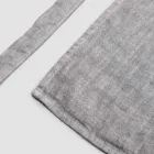 Grembiule da Cucina in Lino Grigio Antracite Modello Basso con Taschino - Flick Viadurini