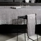 Grembiule da Cucina in Lino Grigio Antracite Modello Basso con Taschino - Flick Viadurini