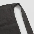 Grembiule da Cucina Lino Nero con Cristalli Modello Basso con Taschino - Click Viadurini