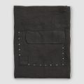 Grembiule da Cucina Lino Nero con Cristalli Modello Basso con Taschino - Click