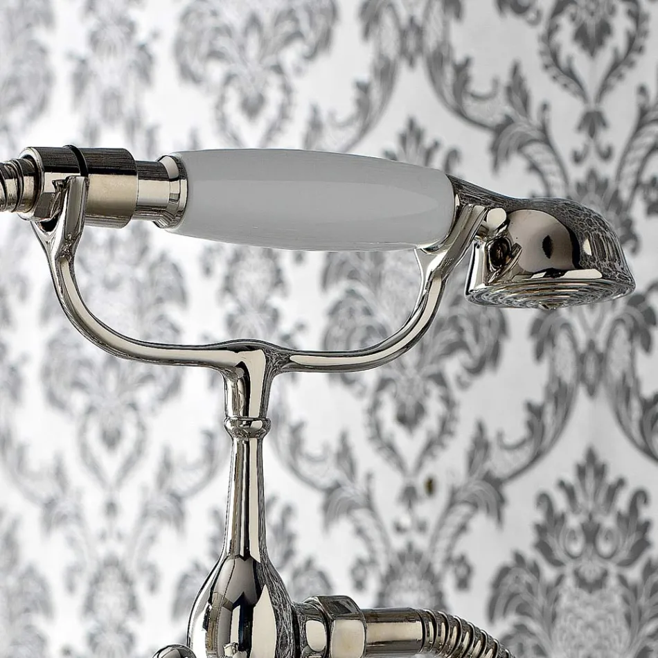 Gruppo Bordo Vasca Classico con Doccetta in Ottone Made in Italy - Ercolina Viadurini