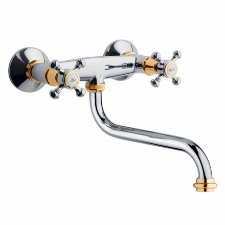 Gruppo per Lavabo Cucina da Parete in Ottone Orientabile Made in Italy - Colmo Viadurini