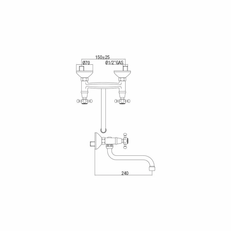 Gruppo per Lavabo Cucina da Parete in Ottone Orientabile Made in Italy - Colmo Viadurini