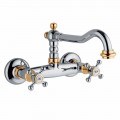 Gruppo Stile Classico per Lavabo Cucina a Parete in Ottone Made in Italy - Limo