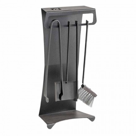 Insieme di 4 Strumenti da Camino in Acciaio di Design Made in Italy - Chandler Viadurini