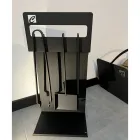 Insieme di Strumenti di Design per Camino in Acciaio Nero Made in Italy - Ostro Viadurini